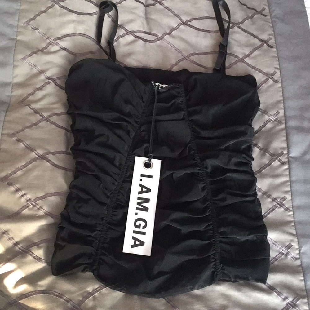 Black sheer tank top.